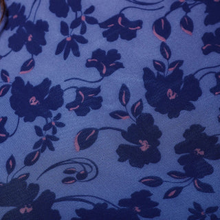 Reformation Floral Blue Non-Stretch Viscose Georgette DS23606 -Last Piece