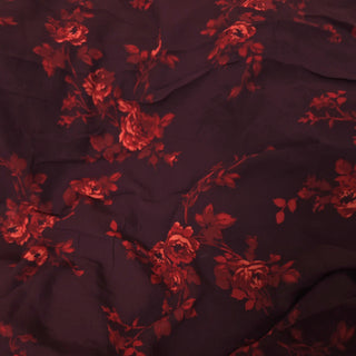 Reformation Floral Red Non-Stretch Viscose Georgette DS23607