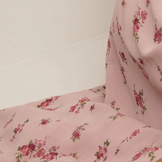 Reformation Floral Pink Non-Stretch Viscose Georgette DS236101