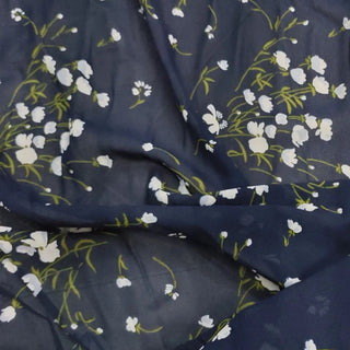 Reformation Floral Blue Non-Stretch Viscose Georgette DS236103