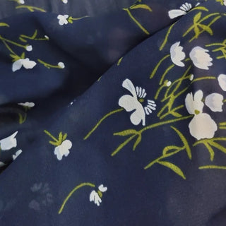 Reformation Floral Blue Non-Stretch Viscose Georgette DS236103
