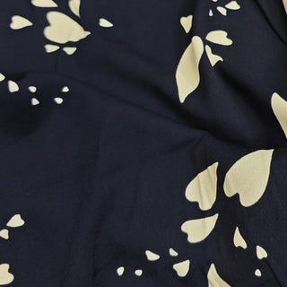 Reformation Hearts Black Non-Stretch Viscose LENZING™ ECOVERO™ Viscose Blended Crepe DS236106