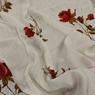 Reformation Floral Off-White Non-Stretch Viscose Georgette DS236107