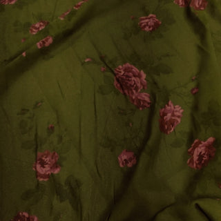 Reformation Floral Green Non-Stretch Viscose Georgette DS236108