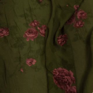 Reformation Floral Green Non-Stretch Viscose Georgette DS236108