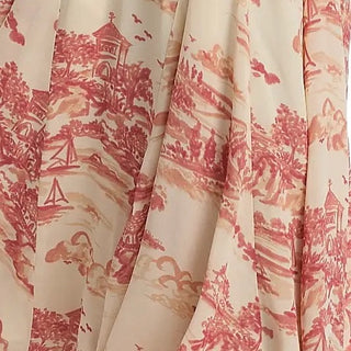 Reformation Toile de Jouy Off-White Non-Stretch Viscose Georgette DS236109