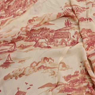 Reformation Toile de Jouy Off-White Non-Stretch Viscose Georgette DS236109