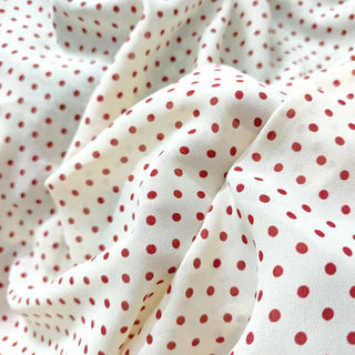 Reformation Polka Dot Red Non-Stretch Viscose Georgette DS23611