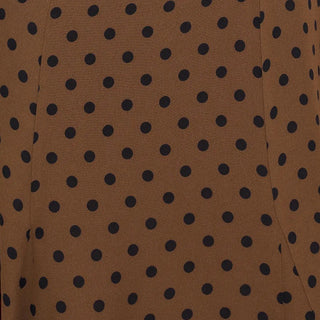 Reformation Polka Dot Brown Non-Stretch Viscose Georgette DS236110