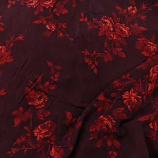 American Fashion Designer Floral Red Non-Stretch Viscose Georgette DS236112