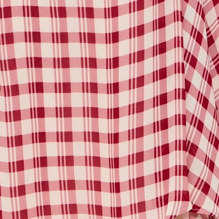 American Fashion Designer Gingham Red Non-Stretch Viscose Georgette DS236113