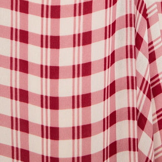 American Fashion Designer Gingham Red Non-Stretch Viscose Georgette DS236113