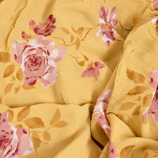 American Fashion Designer Floral Yellow Non-Stretch Viscose Georgette DS236114