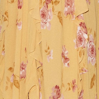 American Fashion Designer Floral Yellow Non-Stretch Viscose Georgette DS236114