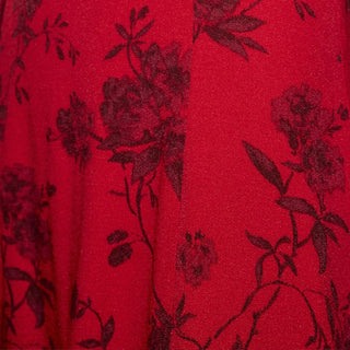 American Fashion Designer Floral Red Non-Stretch Viscose LENZING™ ECOVERO™ Viscose Blended Crepe DS236115