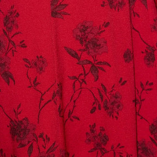 American Fashion Designer Floral Red Non-Stretch Viscose LENZING™ ECOVERO™ Viscose Blended Crepe DS236115