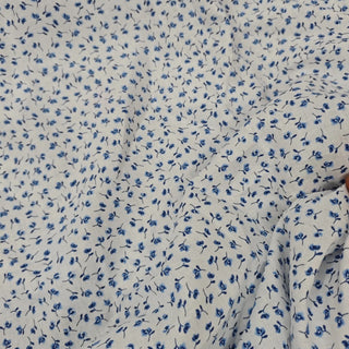 American Fashion Designer Floral White Non-Stretch Linen Plain Woven DS236116