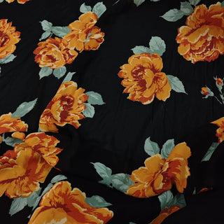 American Fashion Designer Floral Black Non-Stretch Viscose Georgette DS236118