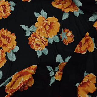 American Fashion Designer Floral Black Non-Stretch Viscose Georgette DS236118
