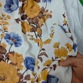 Reformation Floral Off-White Non-Stretch Viscose Georgette DS23614