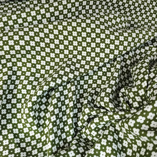 Reformation Floral Green Non-Stretch Viscose LENZING™ ECOVERO™ Viscose Blended Crepe DS23615