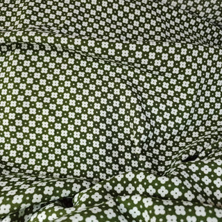 Reformation Floral Green Non-Stretch Viscose LENZING™ ECOVERO™ Viscose Blended Crepe DS23615