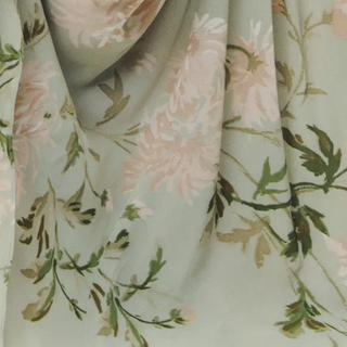 Reformation Floral Green Non-Stretch Viscose Georgette DS23616