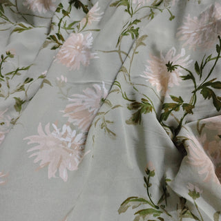 Reformation Floral Green Non-Stretch Viscose Georgette DS23616