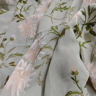 Reformation Floral Green Non-Stretch Viscose Georgette DS23616