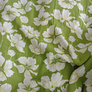 Reformation Floral Green Non-Stretch Viscose LENZING™ ECOVERO™ Viscose Blended Crepe DS23617