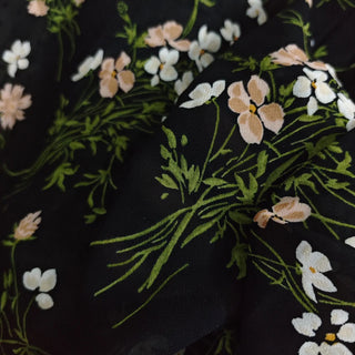 Reformation Floral Black Non-Stretch Viscose Georgette DS23620