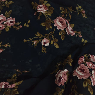 Reformation Floral Black Non-Stretch Viscose Georgette DS23621