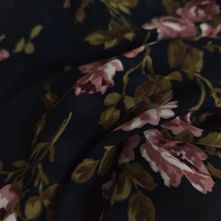 Reformation Floral Black Non-Stretch Viscose Georgette DS23621