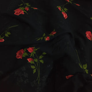 Reformation Floral Black Non-Stretch Viscose Georgette DS23622