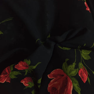 Reformation Floral Black Non-Stretch Viscose Georgette DS23622