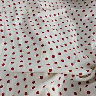 Reformation Polka Dot Red Non-Stretch Viscose LENZING™ ECOVERO™ Viscose Blended Crepe DS23631