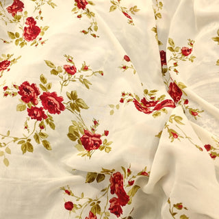 Reformation Floral Off-White Non-Stretch Viscose Georgette DS23638