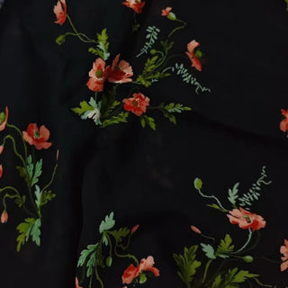 Reformation Floral Black Non-Stretch Viscose Georgette DS23640