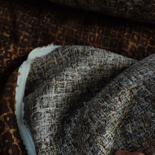 Reformation Geometric Brown Non-Stretch Linen Plain Woven DS23645