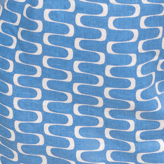 Reformation Geometric Blue Non-Stretch Linen Plain Woven DS23652