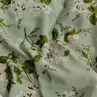 Reformation Floral Green Non-Stretch Viscose Georgette DS23653