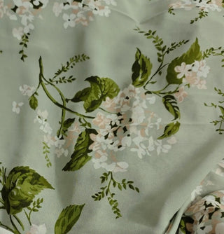 Reformation Floral Green Non-Stretch Viscose Georgette DS23653