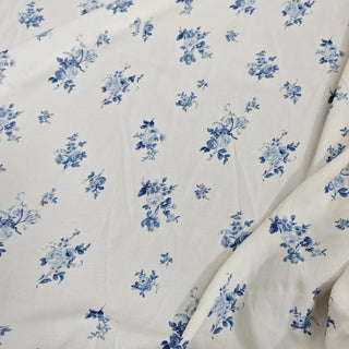 Reformation Floral White Non-Stretch Viscose LENZING™ ECOVERO™ Viscose Blended Crepe DS23659