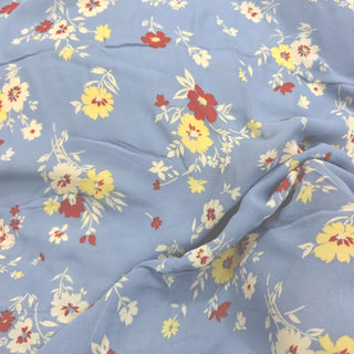 Reformation Floral Blue Non-Stretch Viscose Georgette DS23661