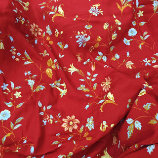 Reformation Floral Red Non-Stretch Viscose LENZING™ ECOVERO™ Viscose Blended Crepe DS23665