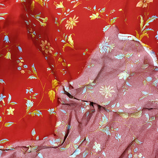 Reformation Floral Red Non-Stretch Viscose LENZING™ ECOVERO™ Viscose Blended Crepe DS23665