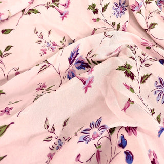 Reformation Floral Pink Non-Stretch Viscose Georgette DS23666