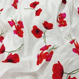 Reformation Floral White Non-Stretch Linen Plain Woven DS23669