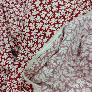 Reformation Floral Red Non-Stretch Viscose LENZING™ ECOVERO™ Viscose Blended Crepe DS23671
