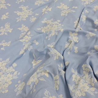 Reformation Floral Blue Non-Stretch Viscose LENZING™ ECOVERO™ Viscose Blended Crepe DS23672
